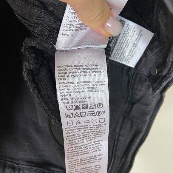 Levi’s Ex Boyfriend Trucker Denim Black Jacket Size M - Picture 10 of 11
